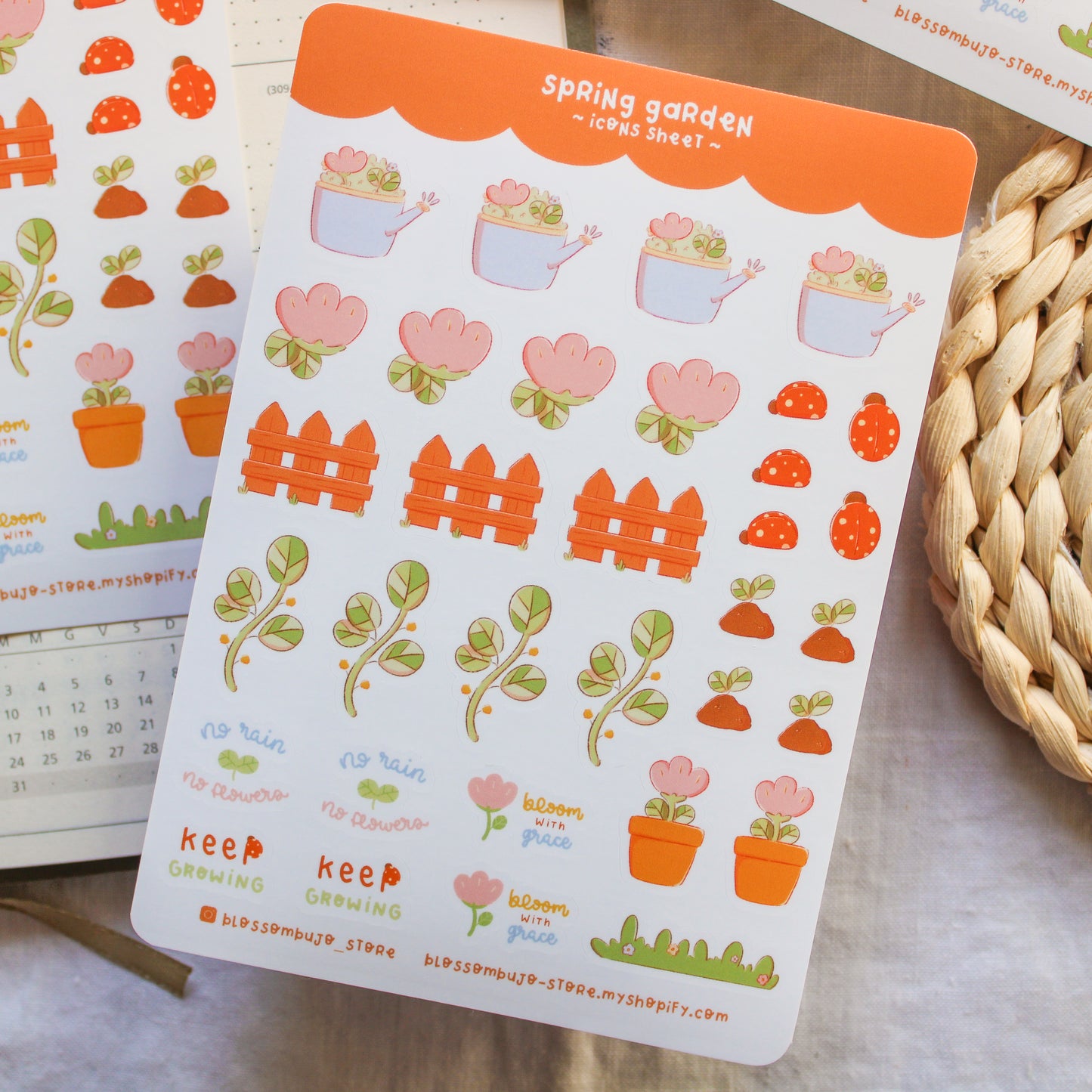 Stickersheet Vinyl - Spring Garden Icons