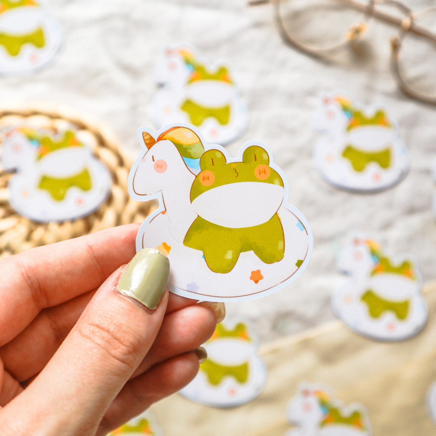 Sticker Flake Glossy - Unicorn Froggo