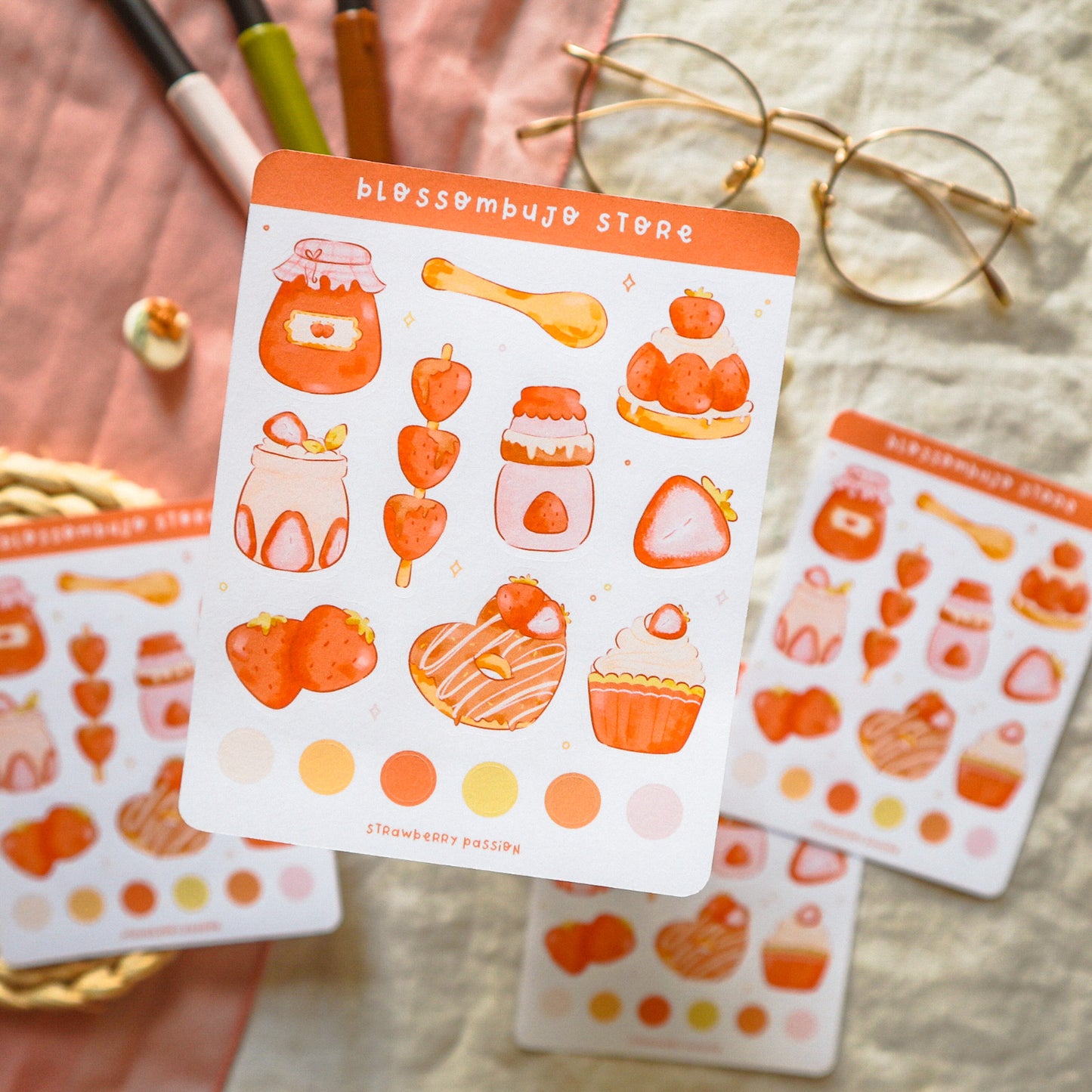 Stickersheet - Strawberry Passion