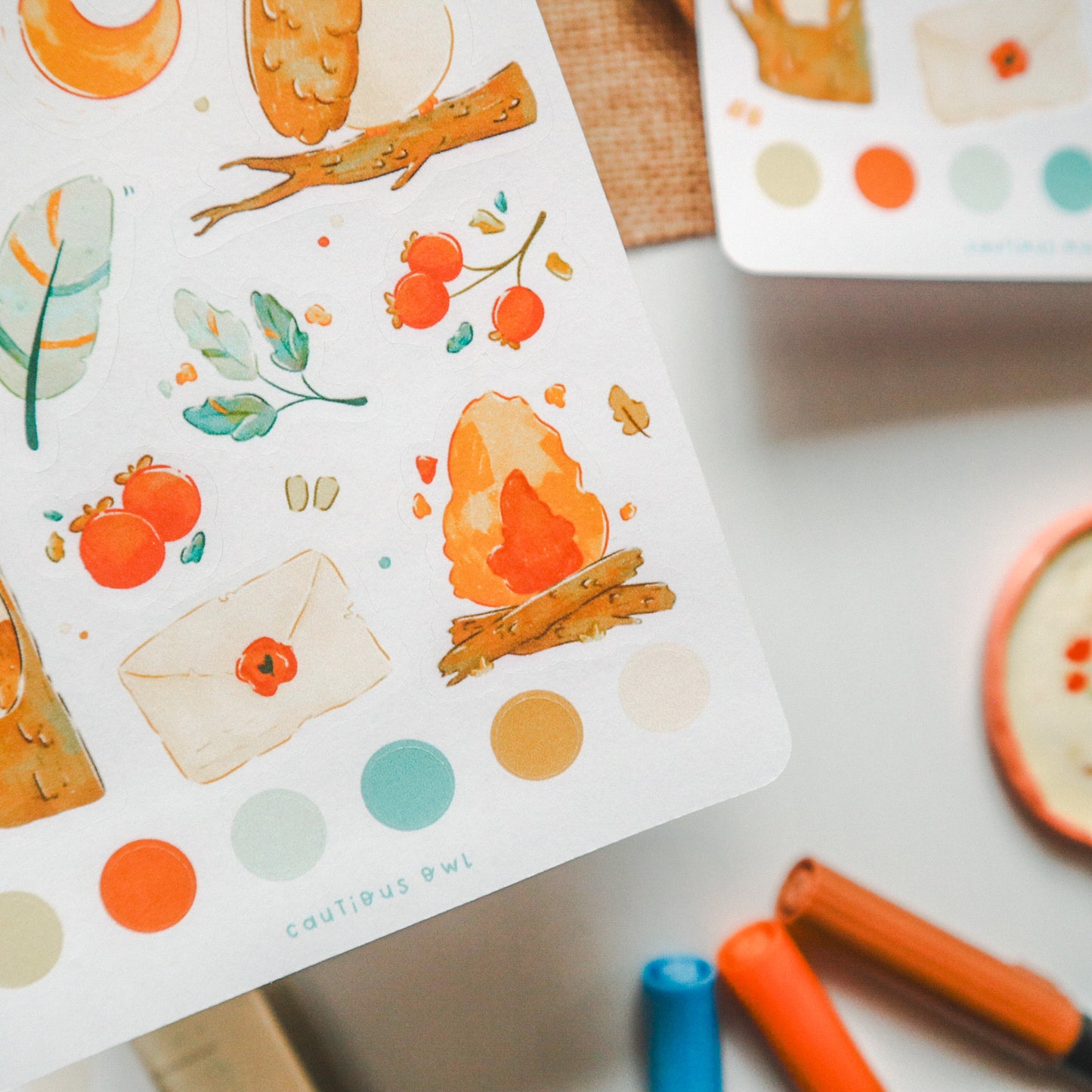 Stickersheet - Cautious Owl