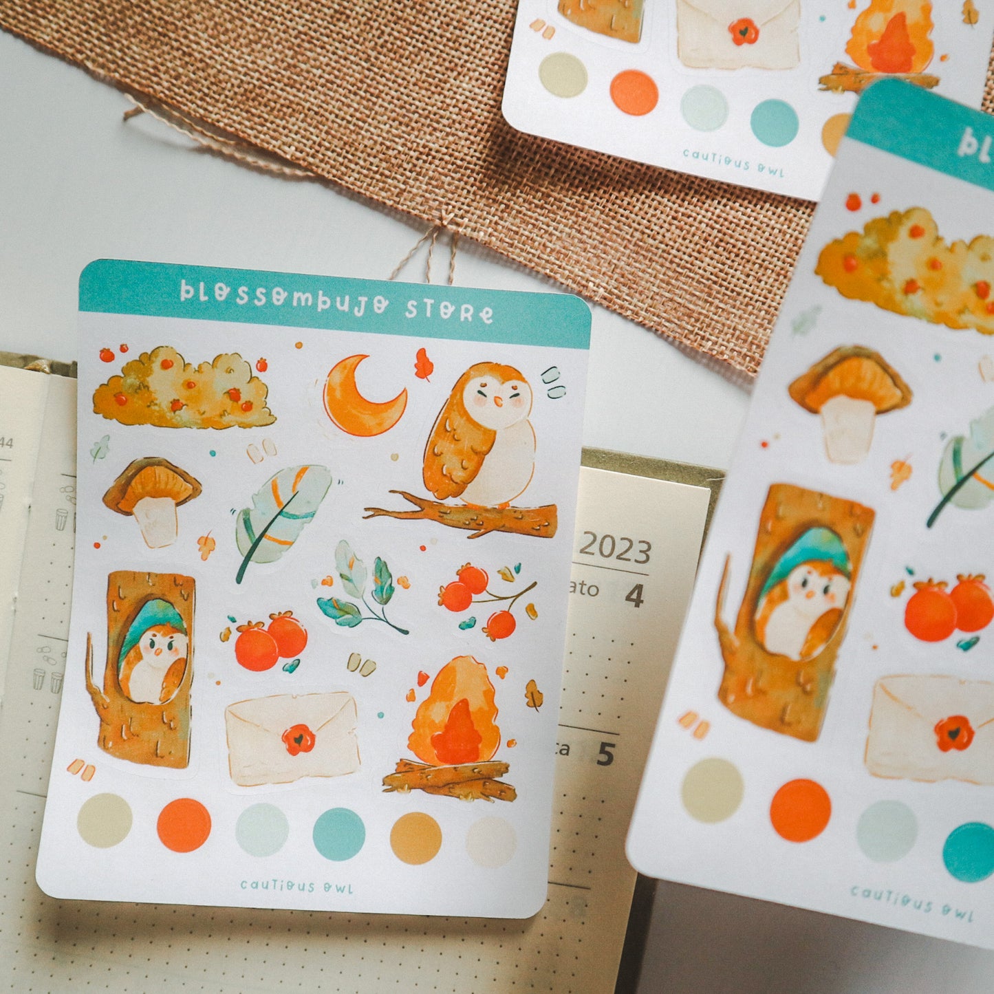 Stickersheet - Cautious Owl