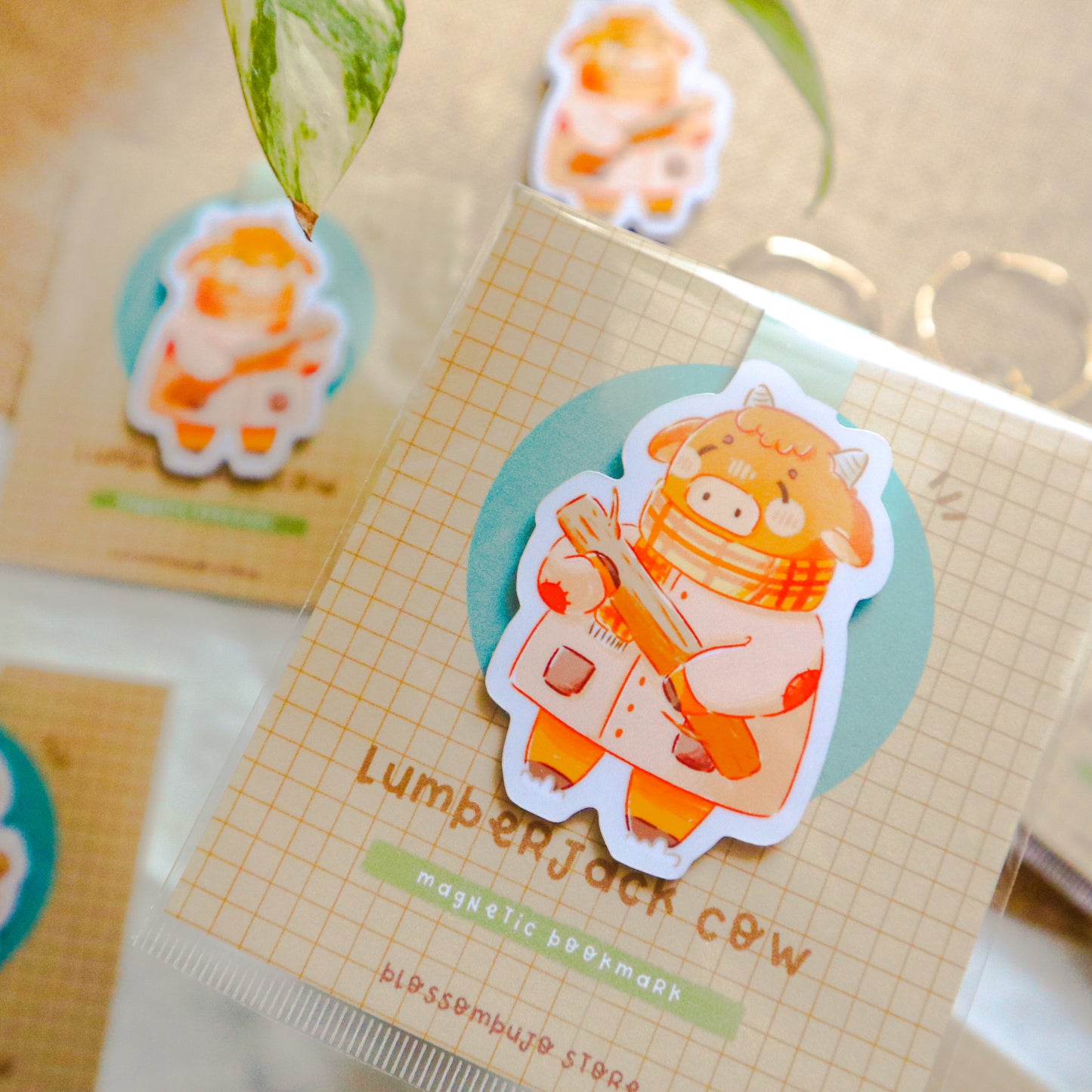 Magnetic Bookmark - Lumberjack Cow
