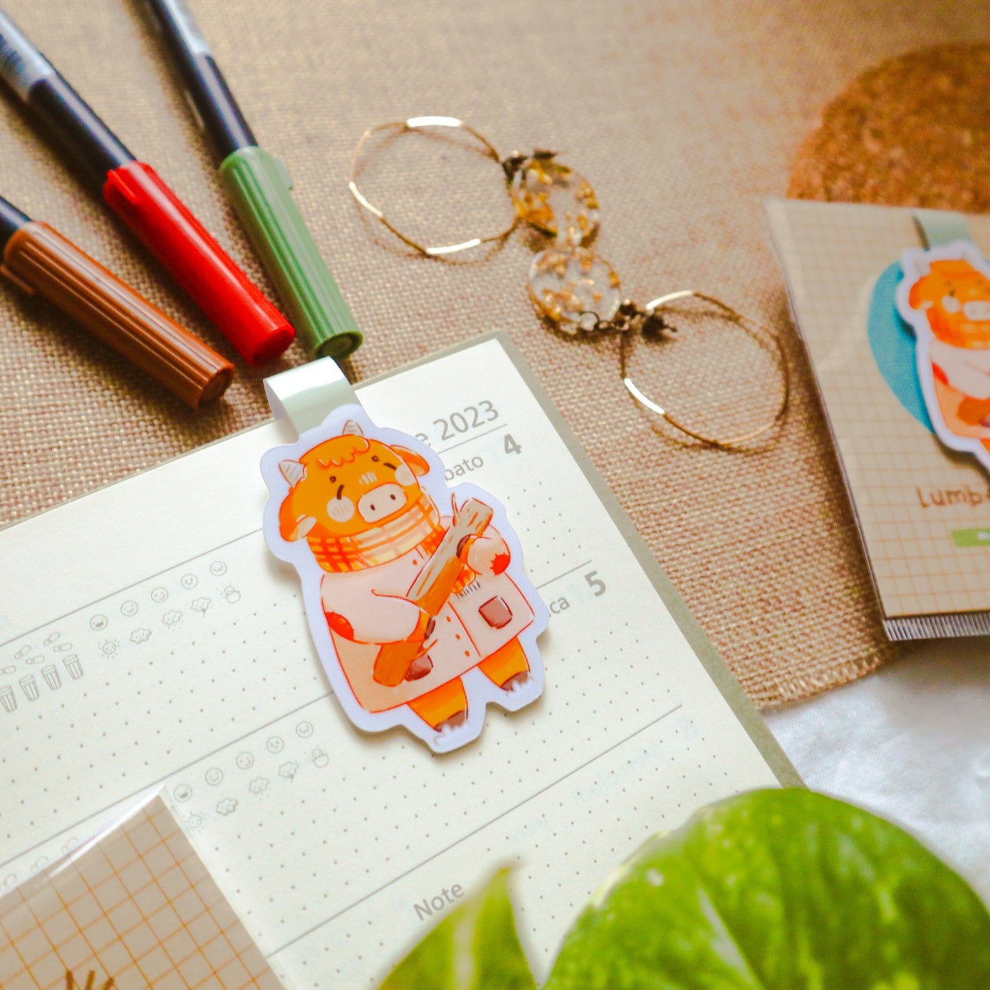 Magnetic Bookmark - Lumberjack Cow