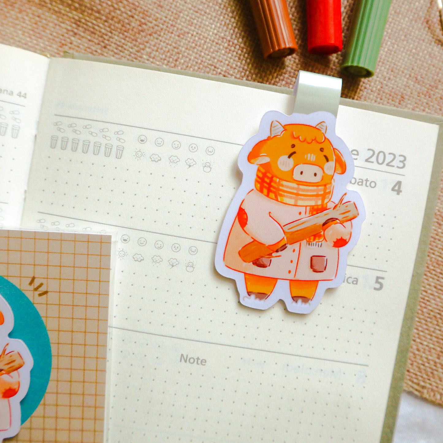Magnetic Bookmark - Lumberjack Cow