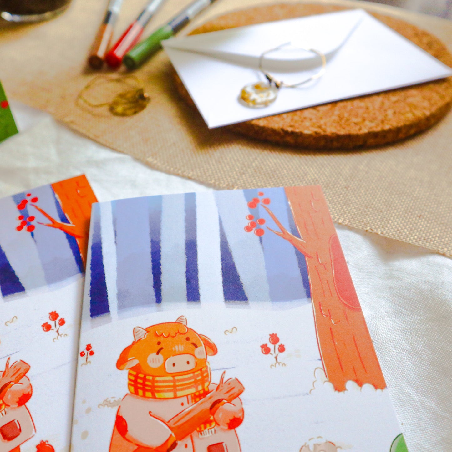 Greeting Card - Lumberjack Cow