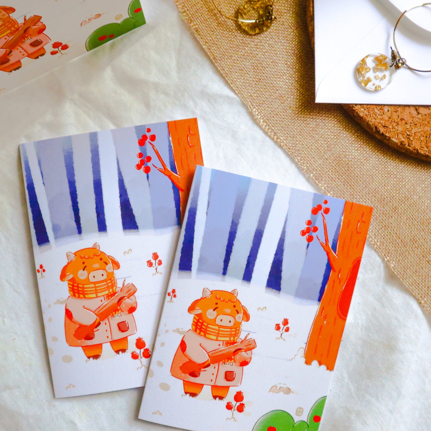 Greeting Card - Lumberjack Cow