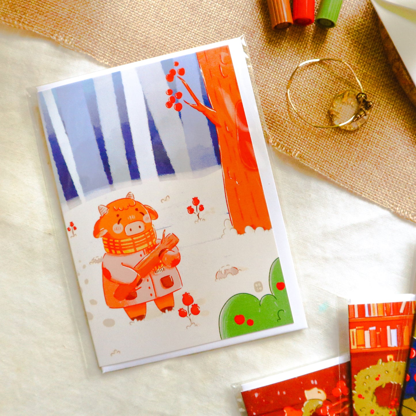Greeting Card - Lumberjack Cow