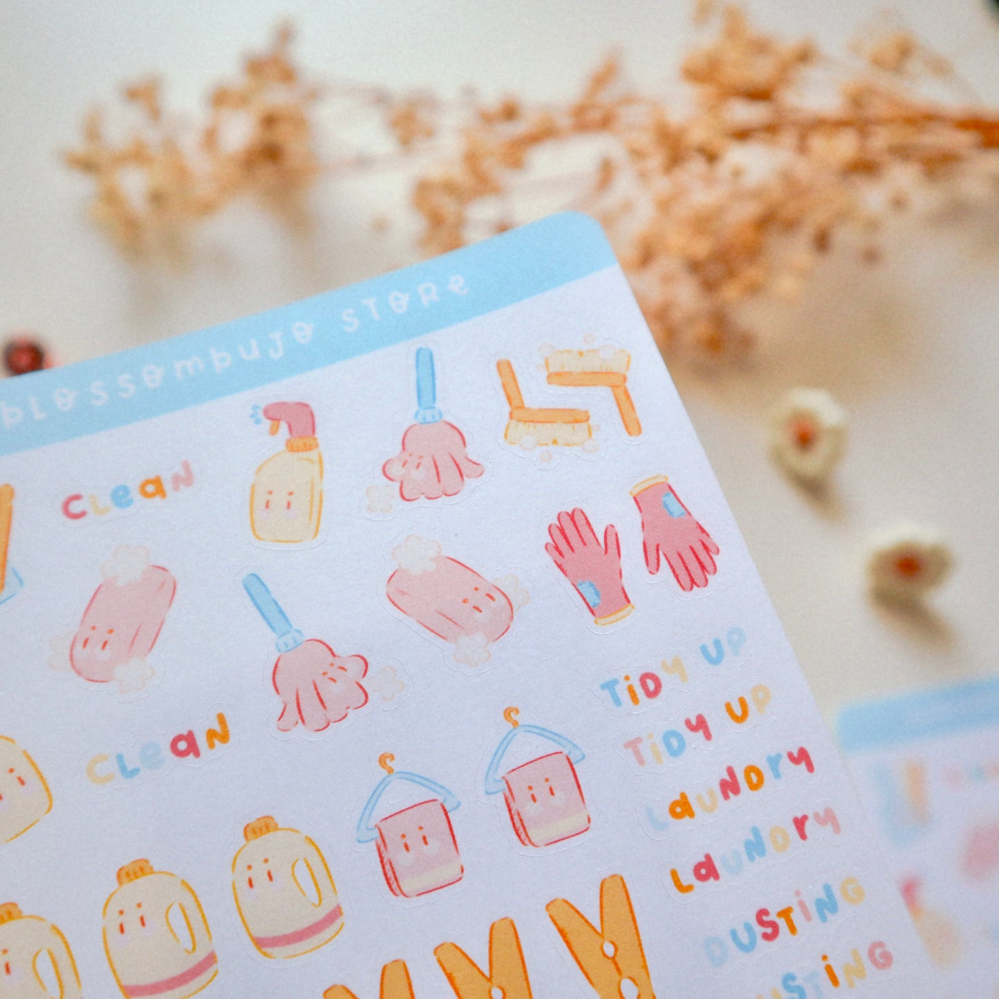 Stickersheet - Cleaning Mood