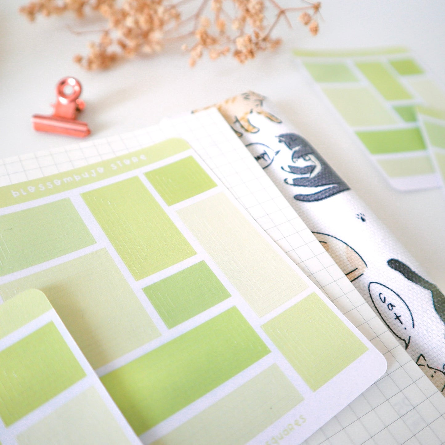 Stickersheet - Green Squares