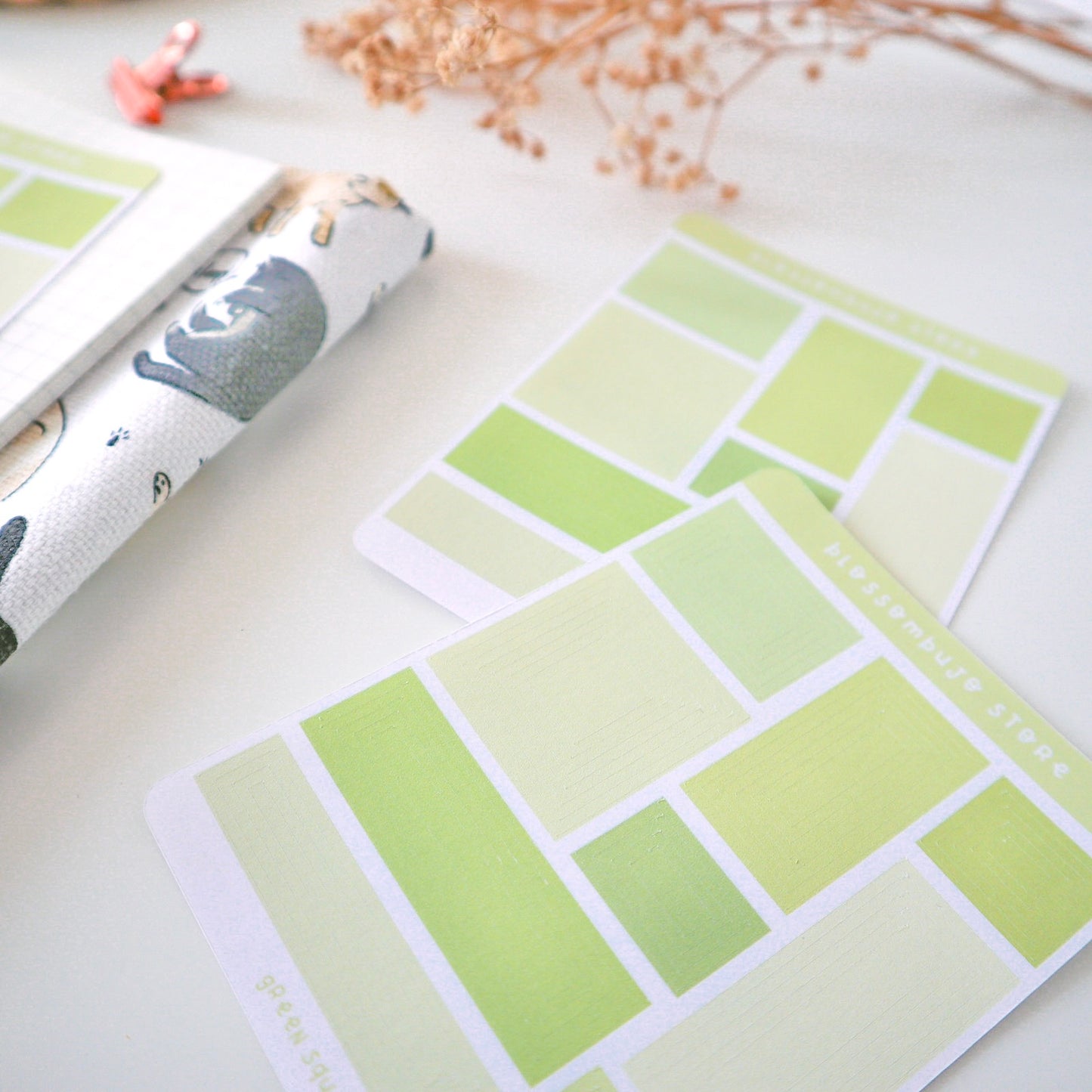Stickersheet - Green Squares