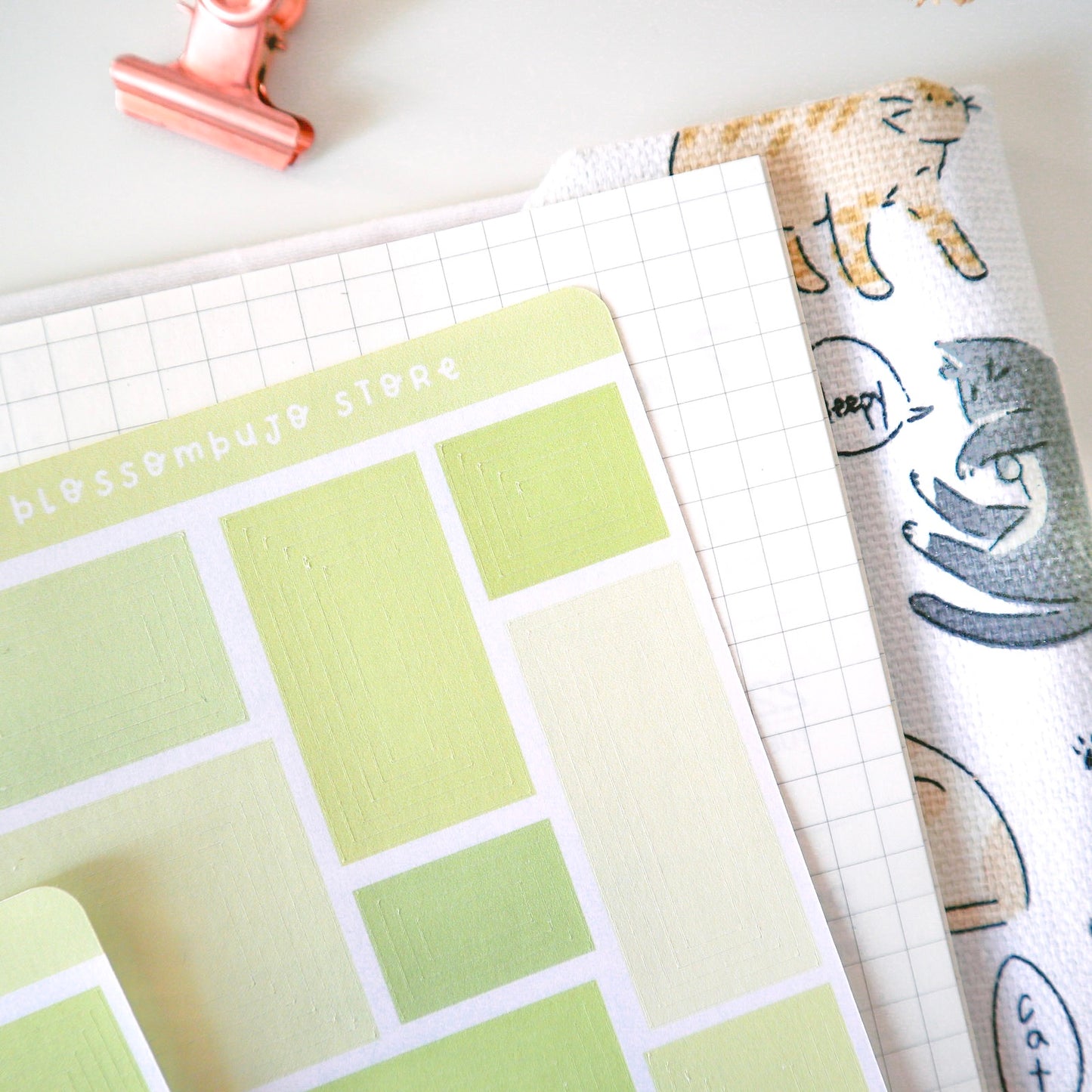 Stickersheet - Green Squares