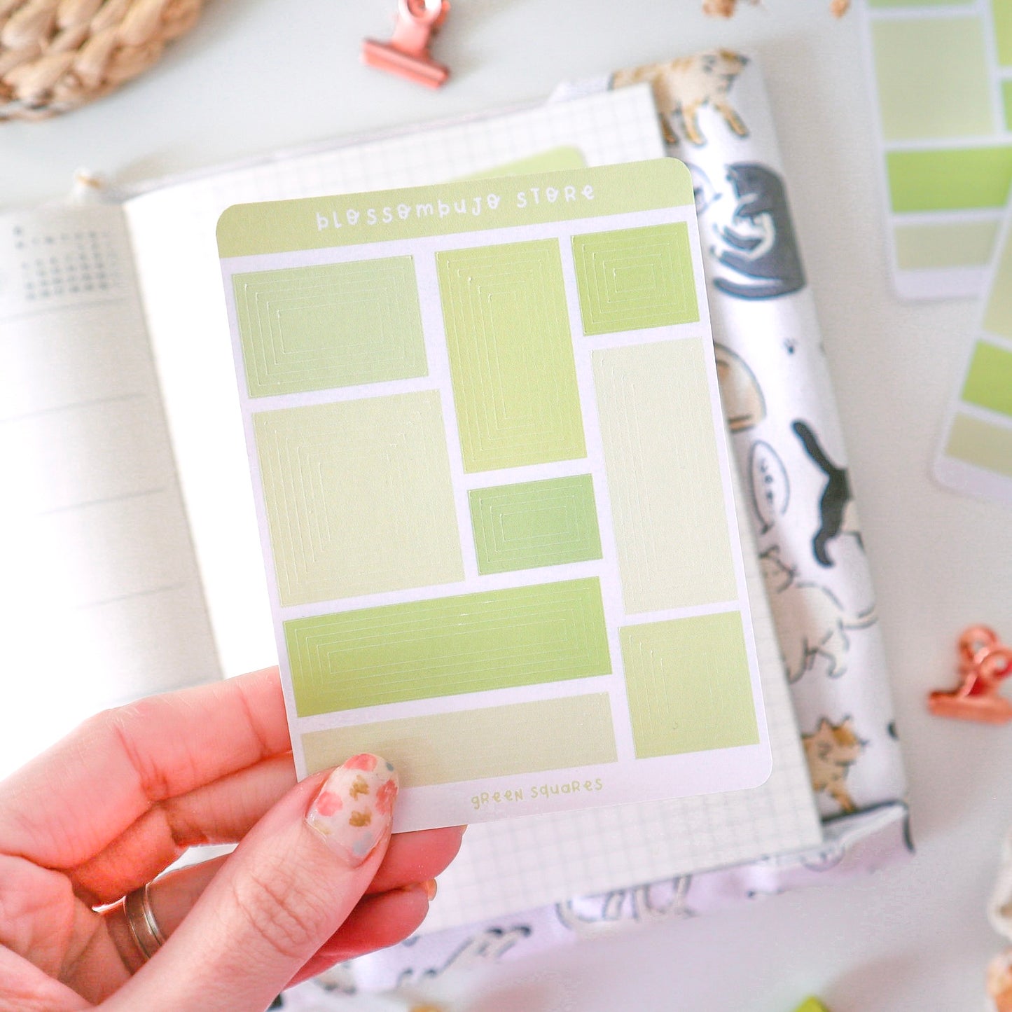 Stickersheet - Green Squares