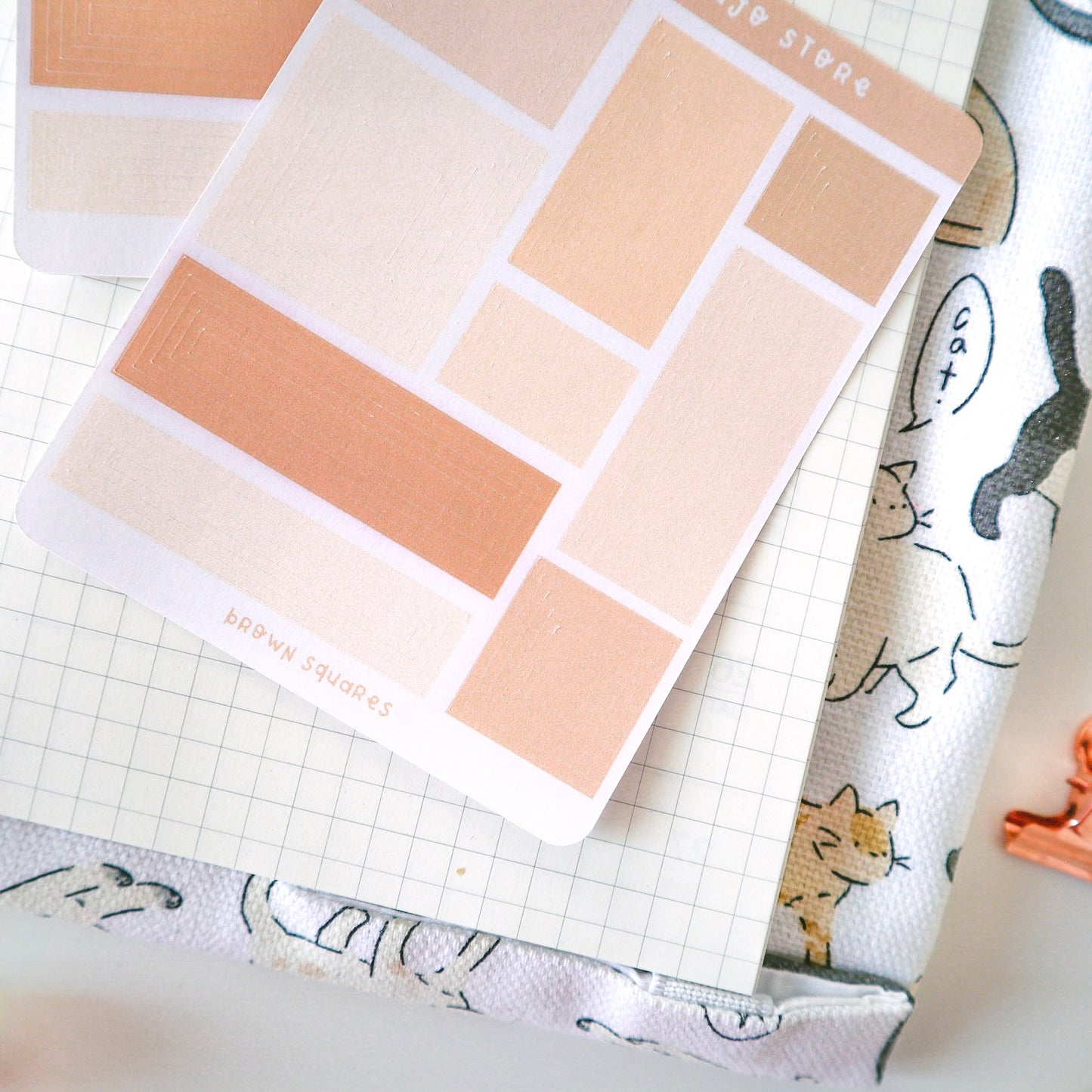 Stickersheet - Brown Squares