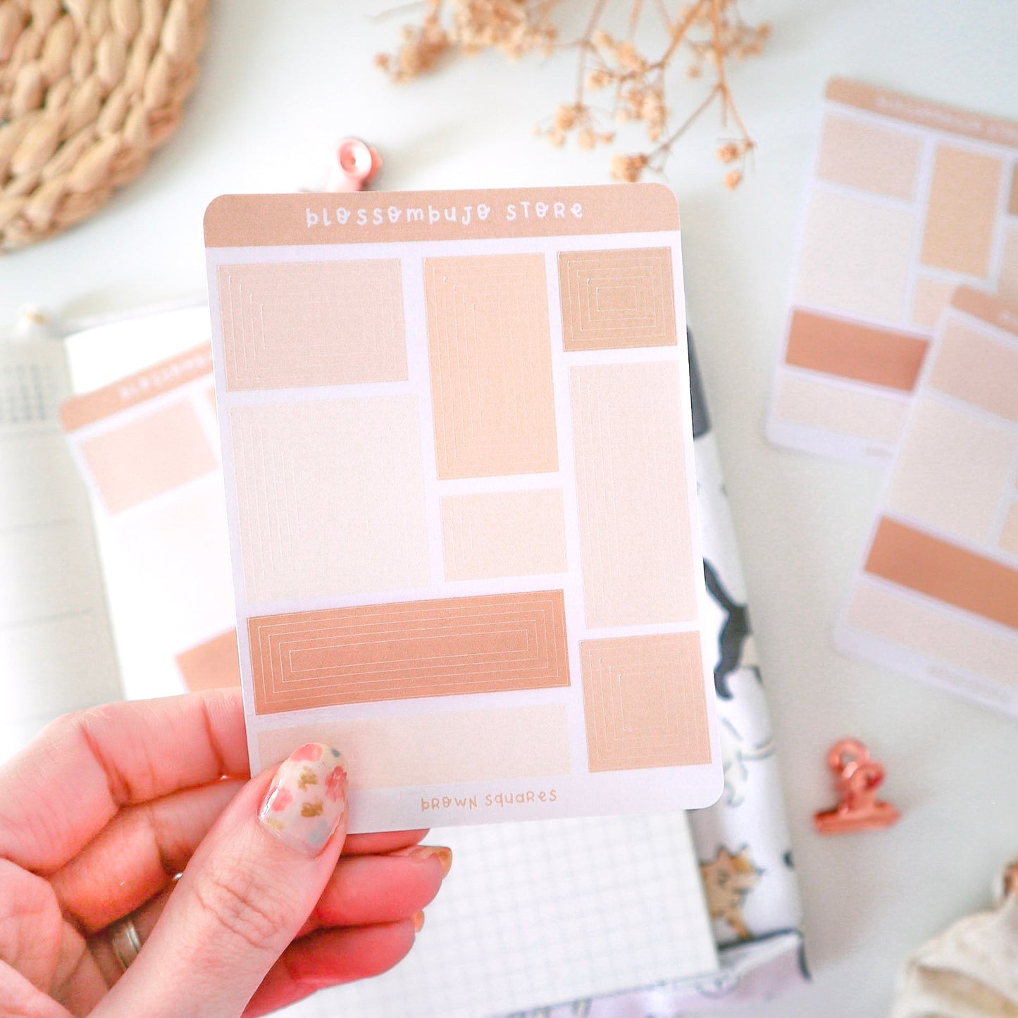 Stickersheet - Brown Squares