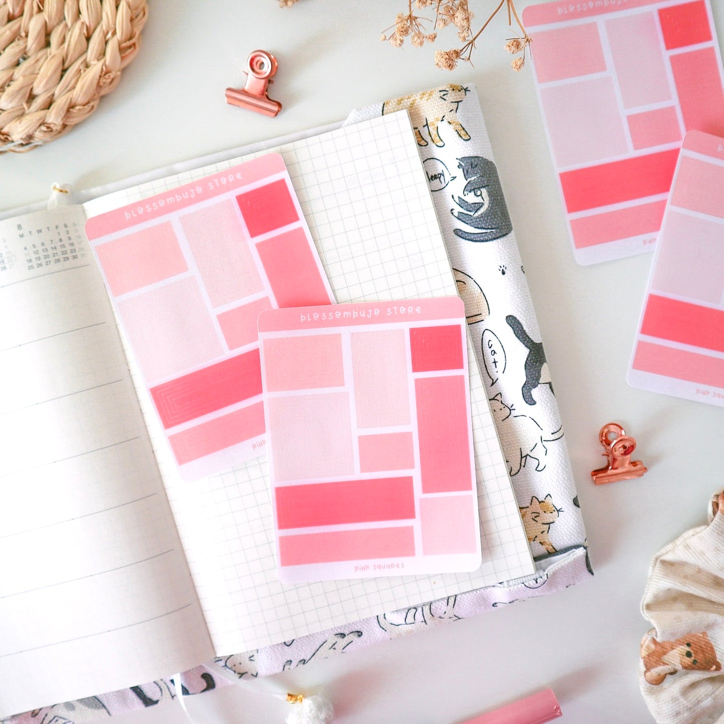 Stickersheet - Pink Squares