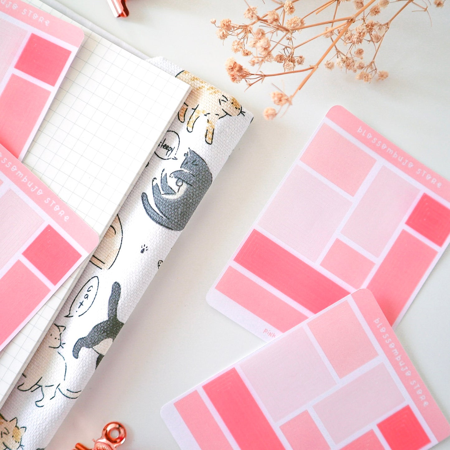 Stickersheet - Pink Squares