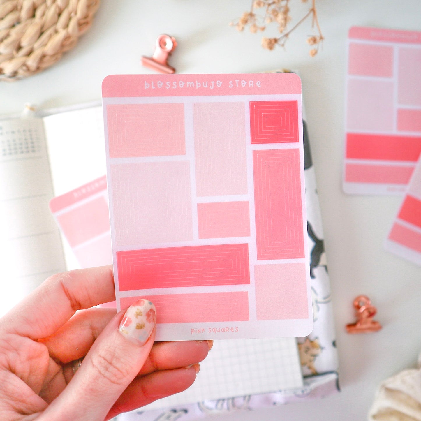Stickersheet - Pink Squares