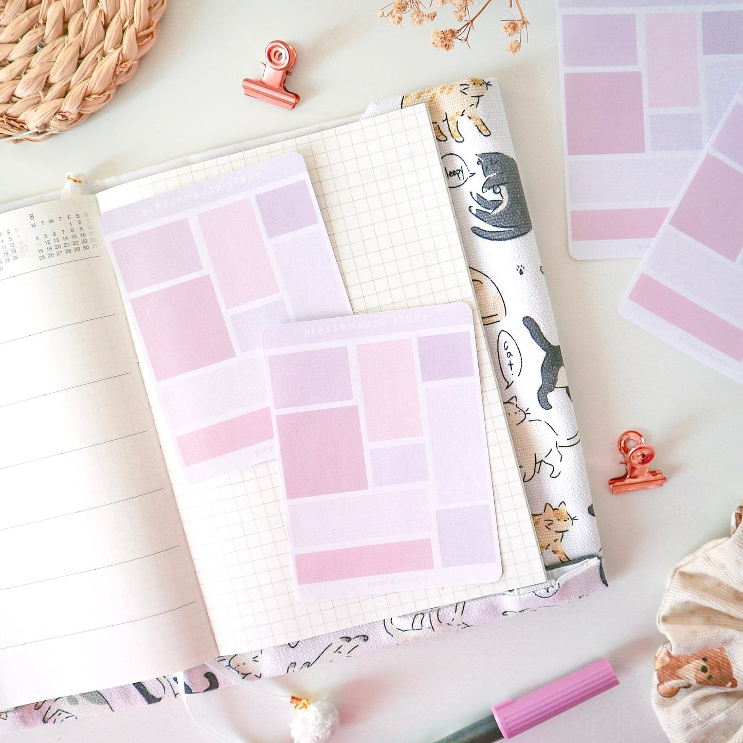 Stickersheet - Purple Squares