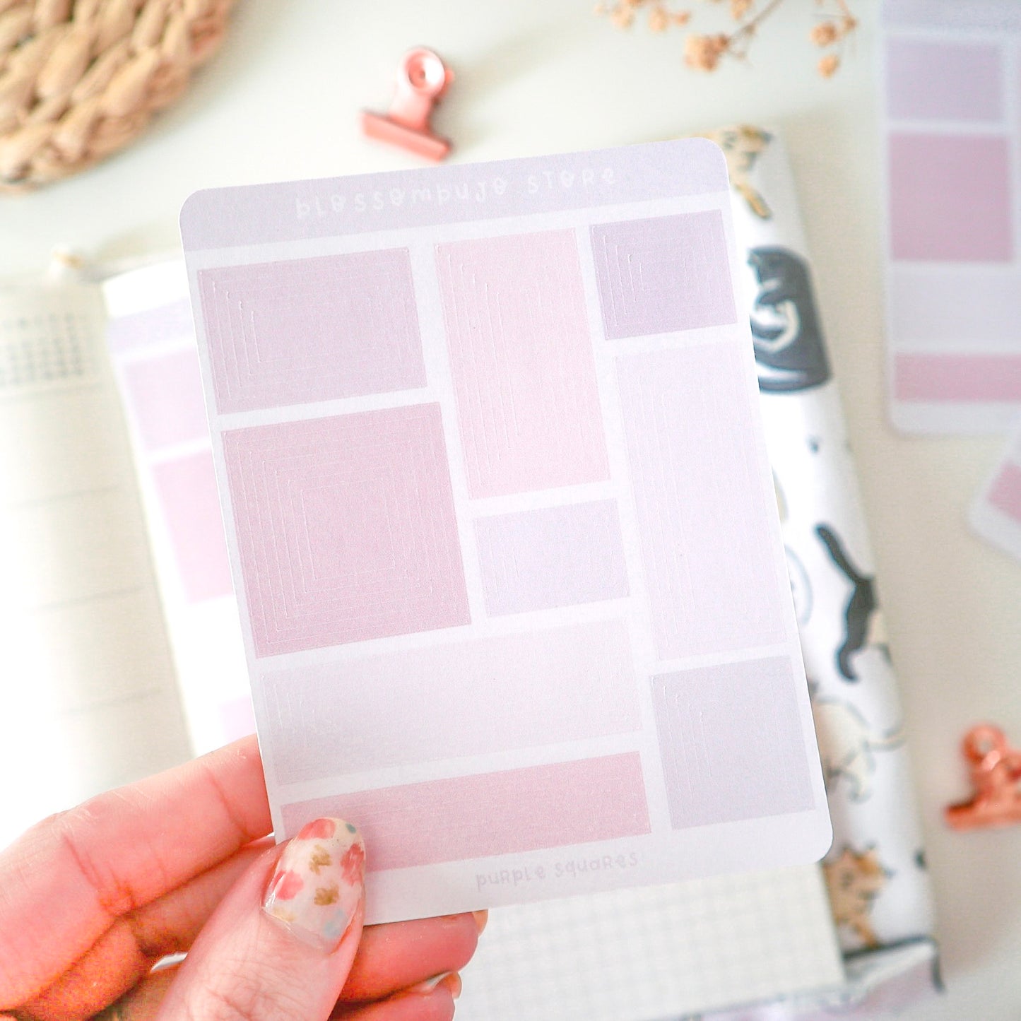 Stickersheet - Purple Squares