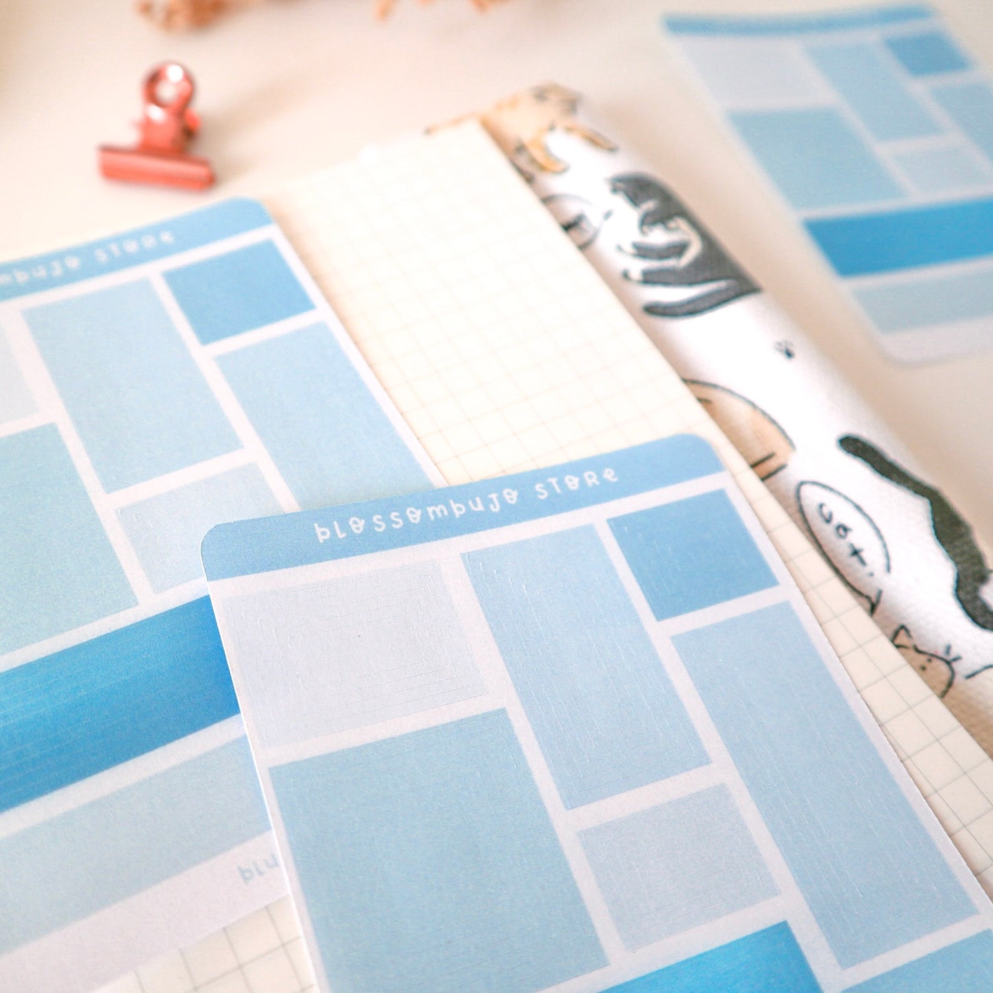 Stickersheet - Blue Squares