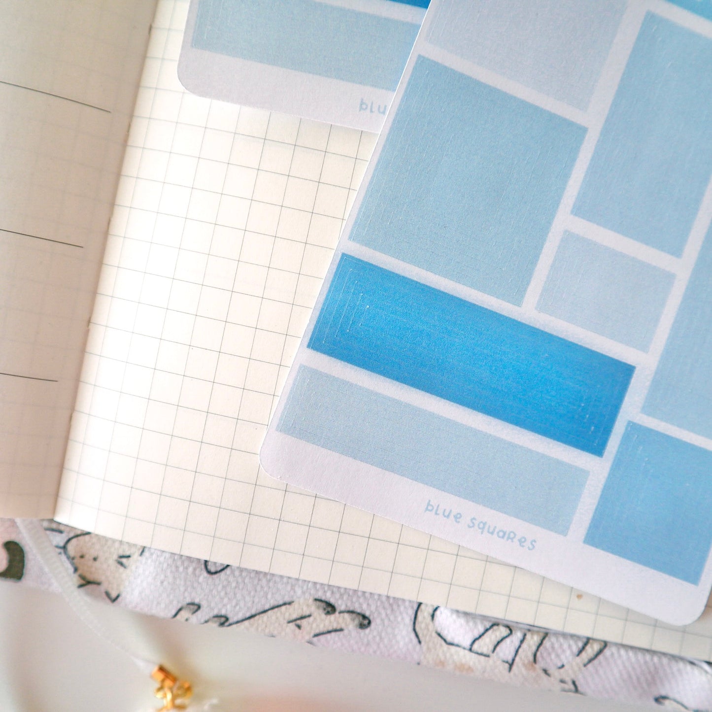 Stickersheet - Blue Squares
