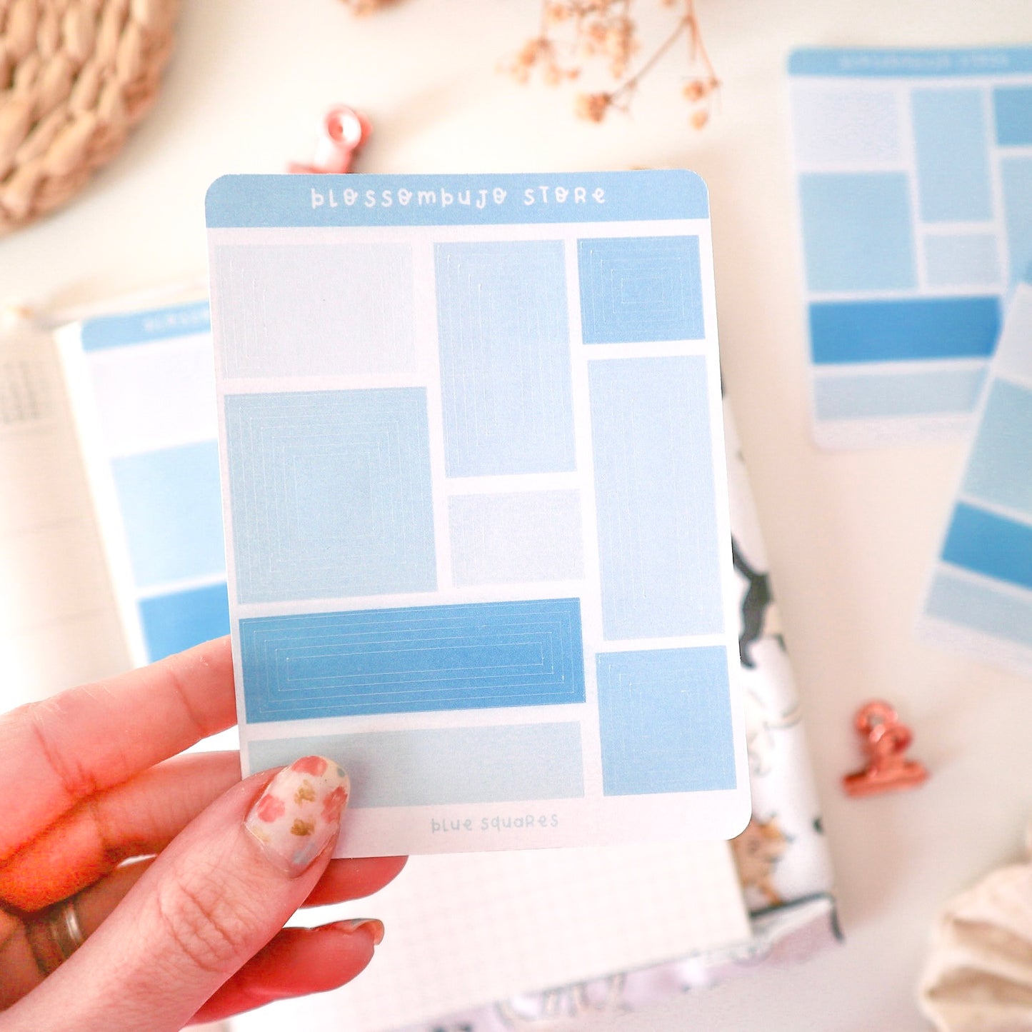Stickersheet - Blue Squares