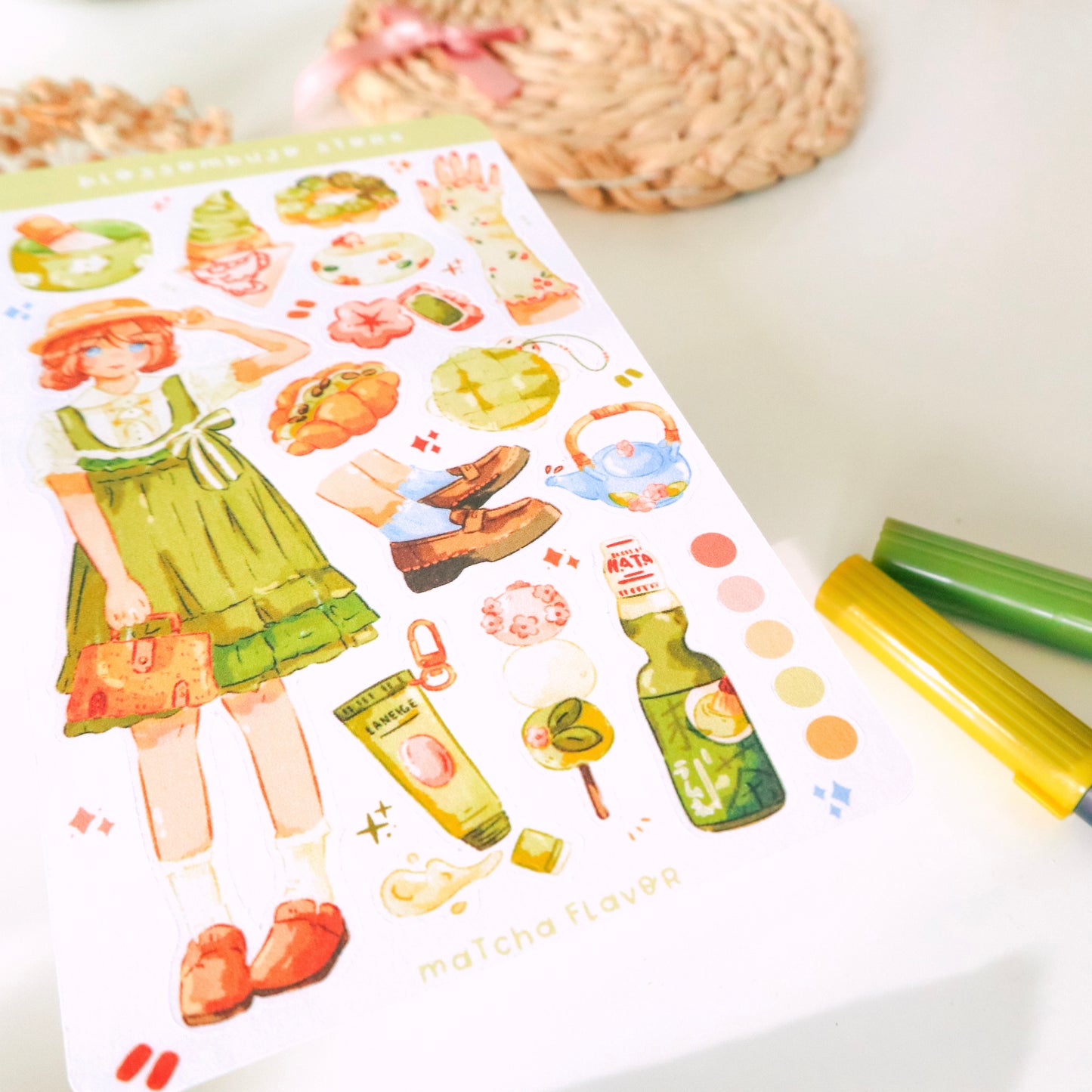 Stickersheet - Matcha Flavor
