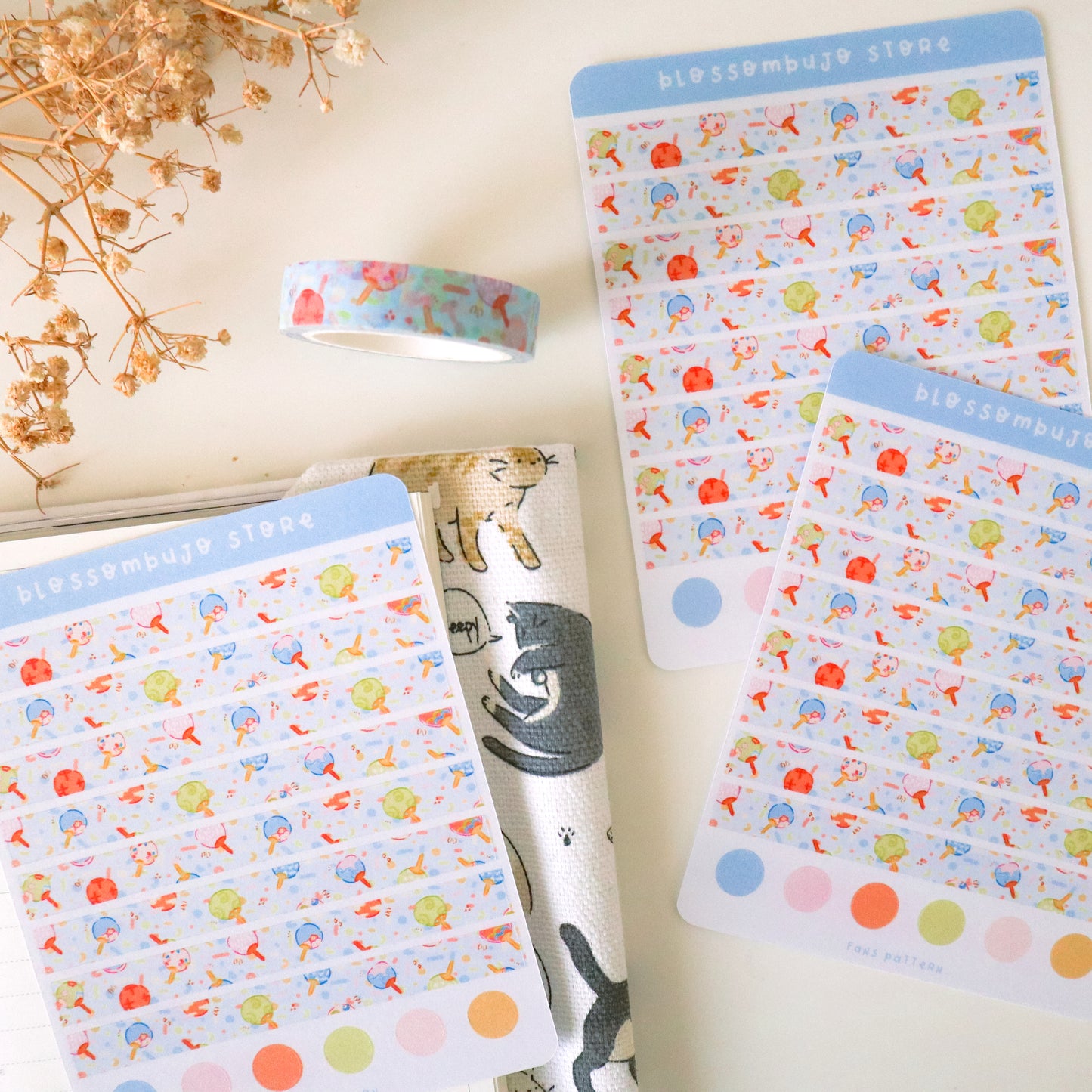 Stickersheet - Washi Tape Fans Pattern
