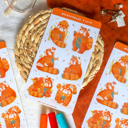 Stickersheet - Aki the Red Panda