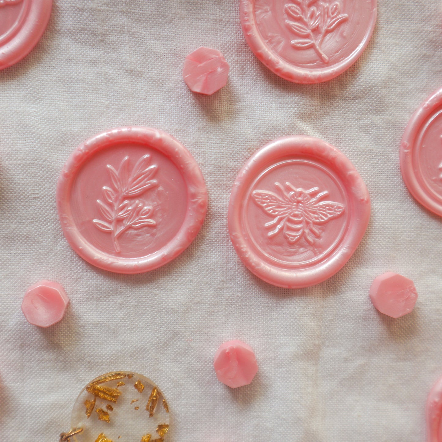 Wax Seals Stamp - Emerald, Pink and Pearl