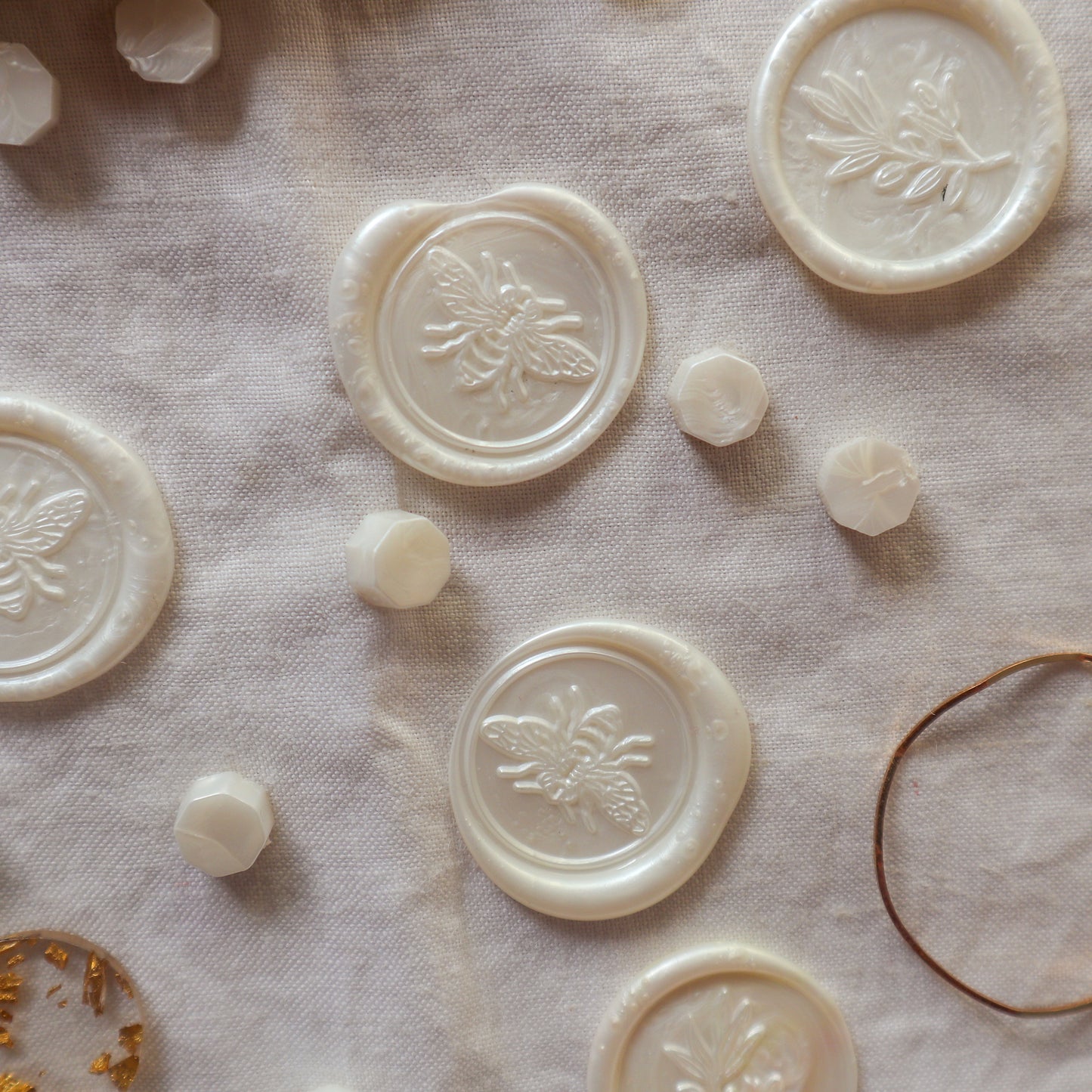 Wax Seals Stamp - Emerald, Pink and Pearl