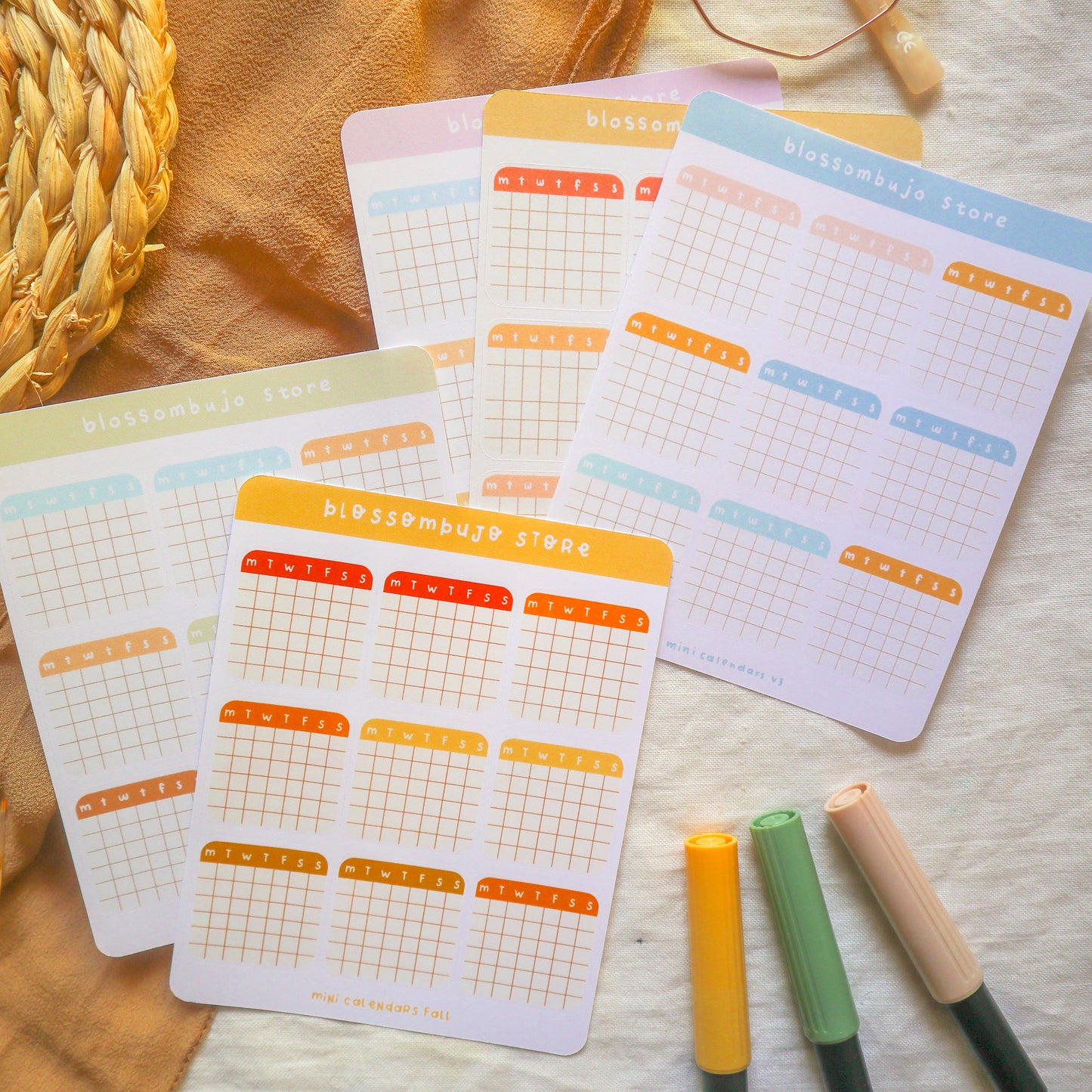 Stickersheet - Mini Calendars (Fall Edition)
