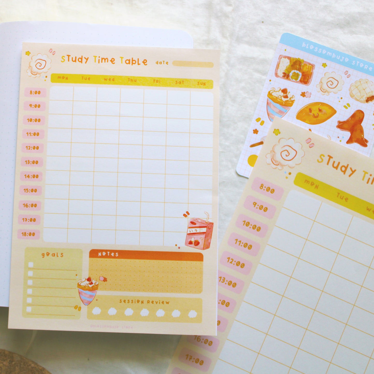 Printables - Study Time Table Anime Foody