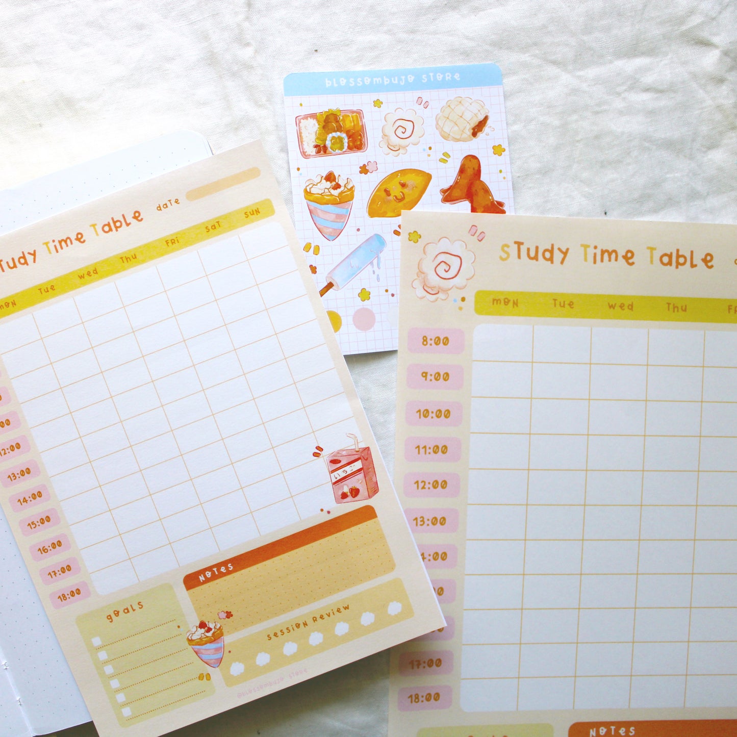 Printables - Study Time Table Anime Foody