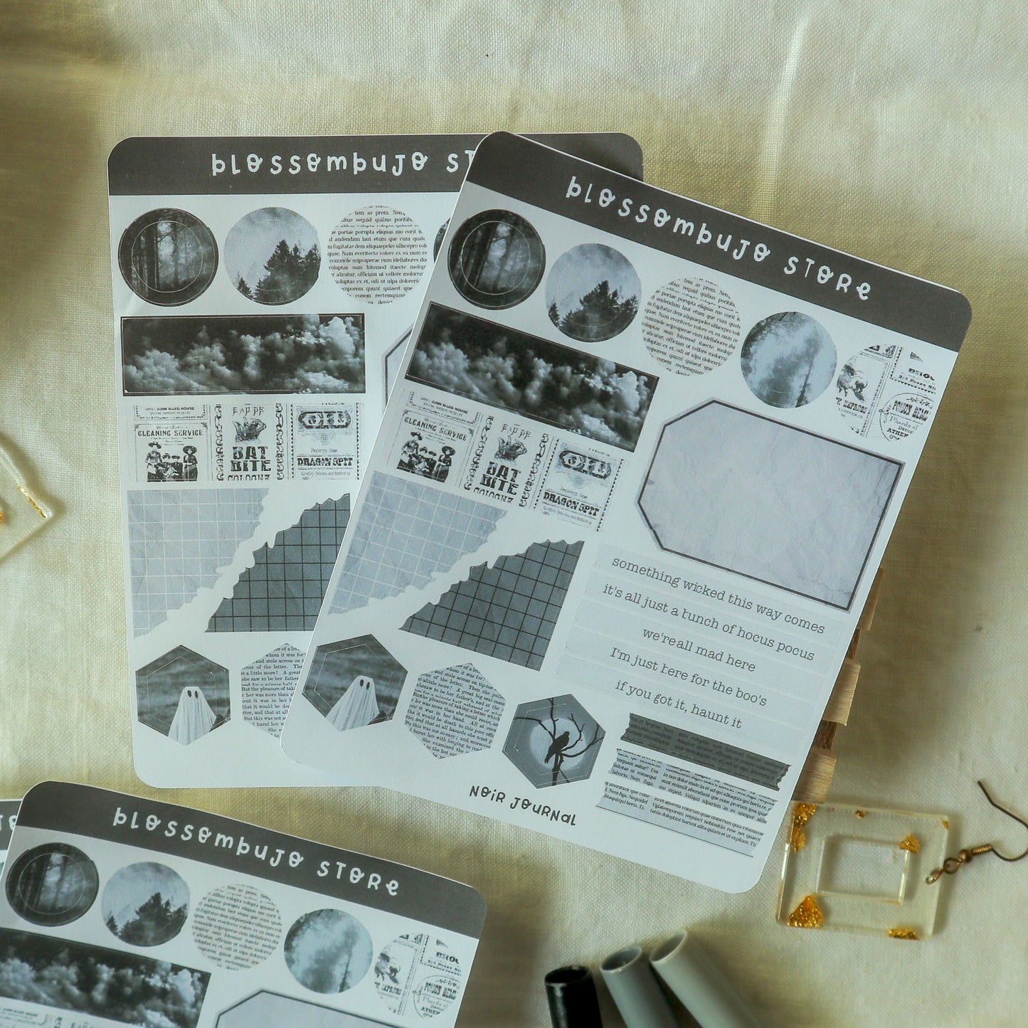 Stickersheet - Noir Journal