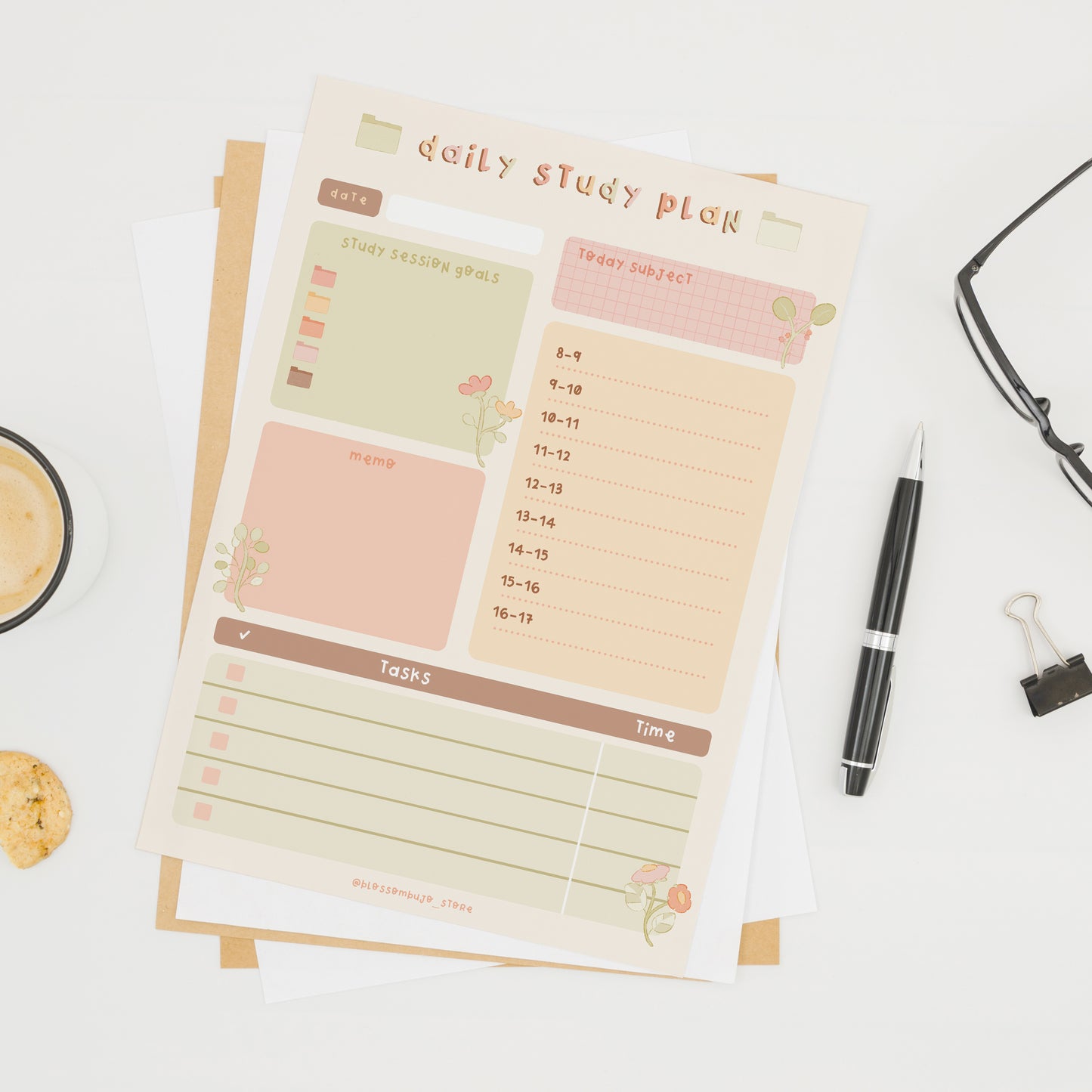 Printables - Study Daily Plan Mellow Folders