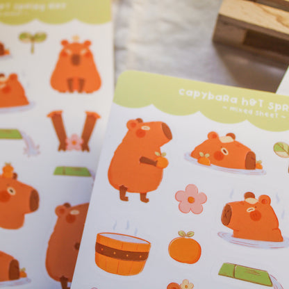Stickersheet Vinyl - Spring Capybara Mixed