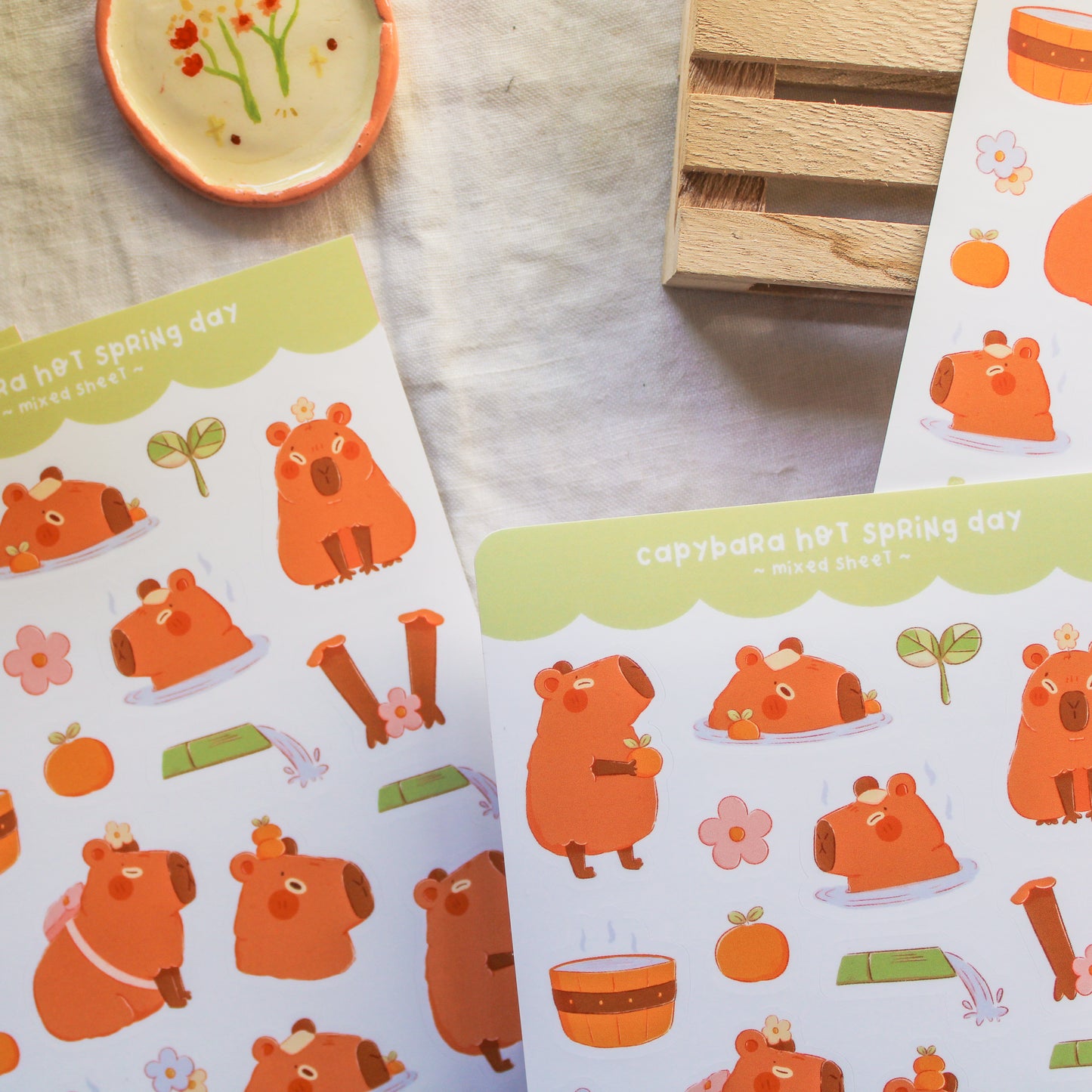 Stickersheet Vinyl - Spring Capybara Mixed