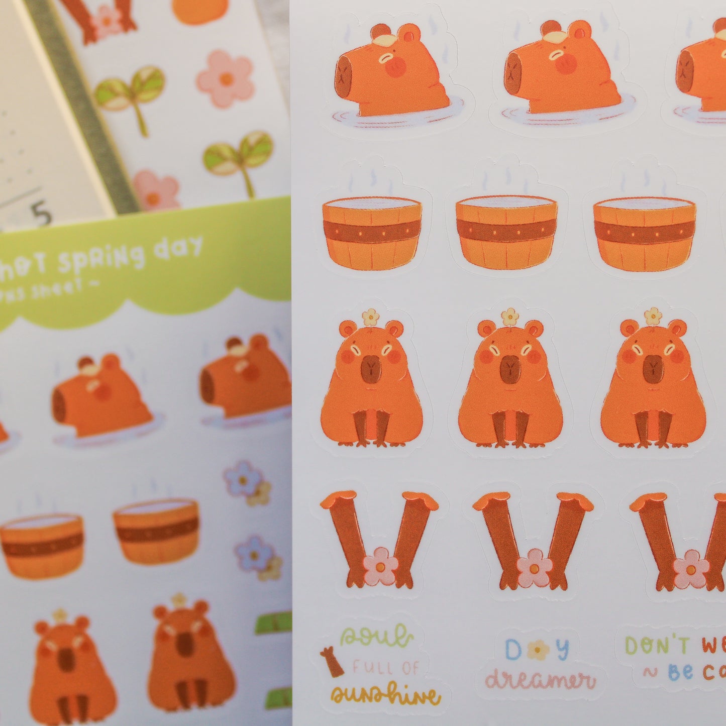 Stickersheet Vinyl - Spring Capybara Icons