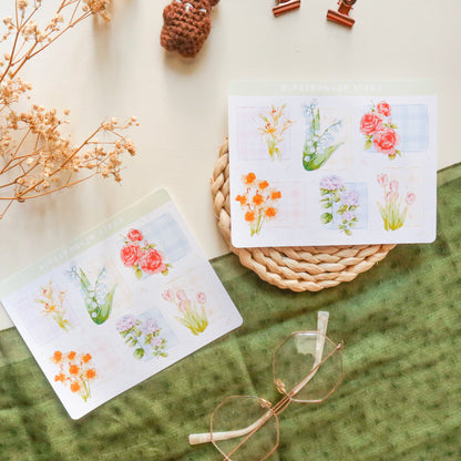 Stickersheet - Flower Postcards