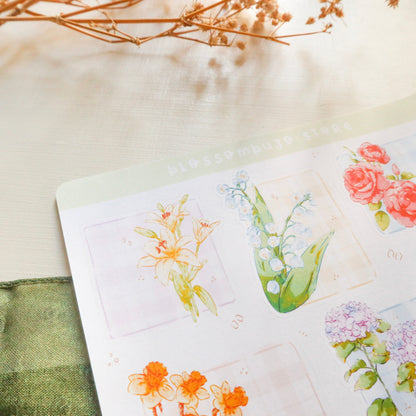 Stickersheet - Flower Postcards