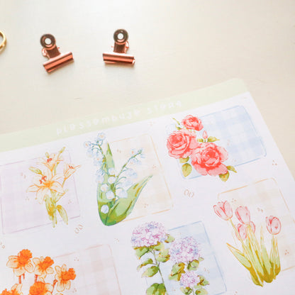 Stickersheet - Flower Postcards