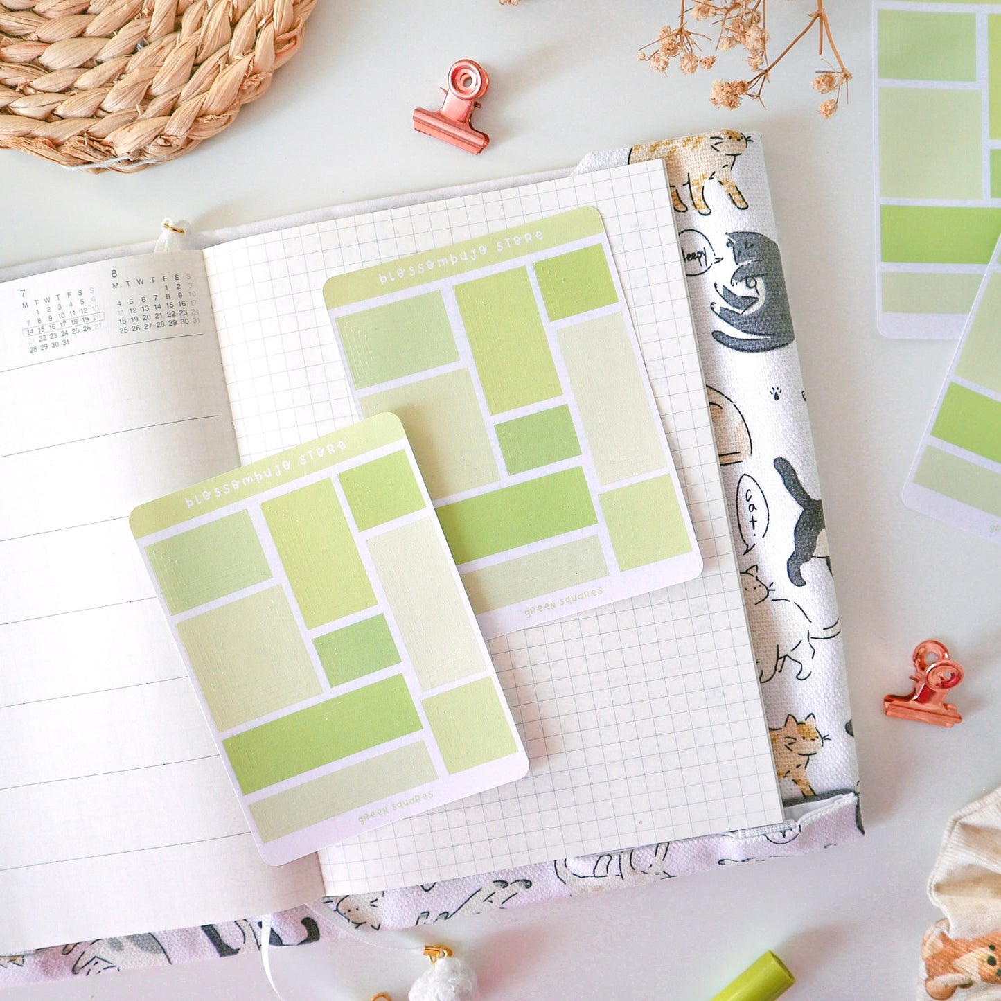 Stickersheet - Green Squares