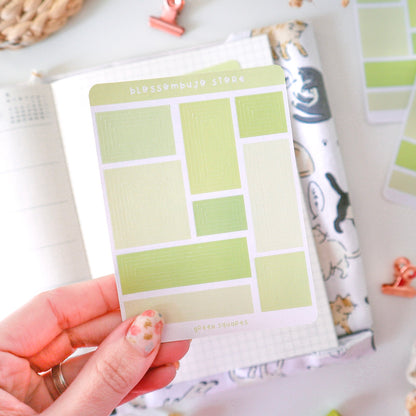 Stickersheet - Green Squares