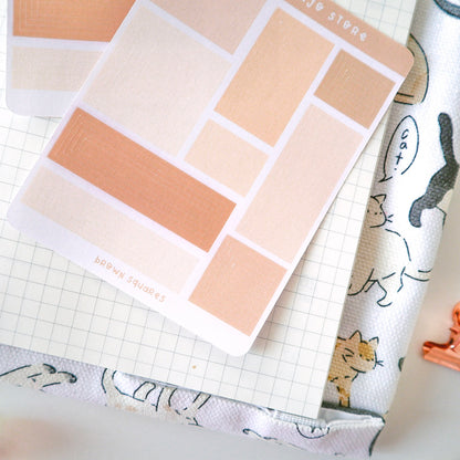 Stickersheet - Brown Squares