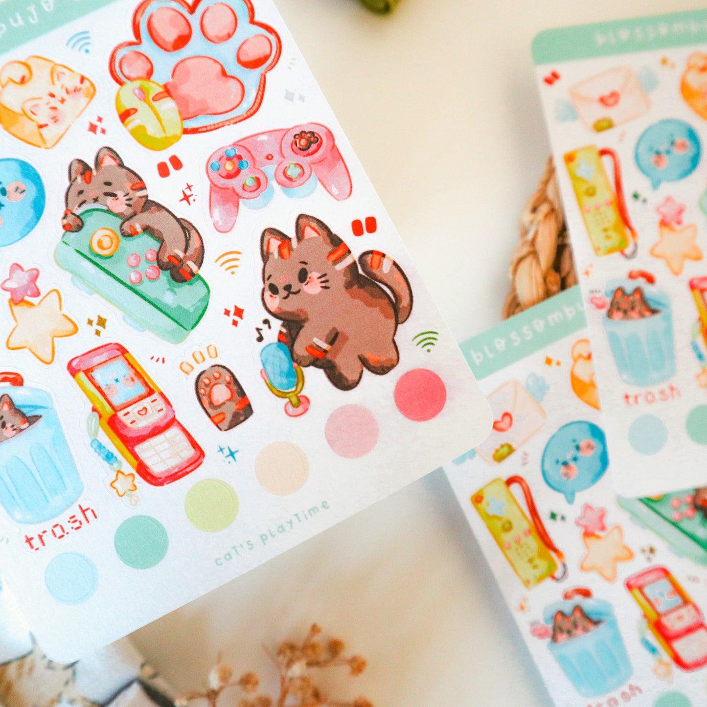 Stickersheet - Cat's Playtime