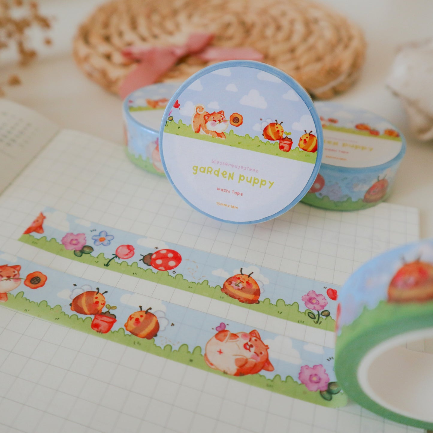 Washi Tape - Garden Puppy