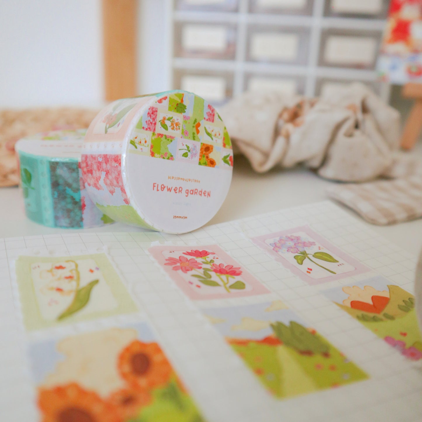 Washi Tape Stamp - Flower Garden