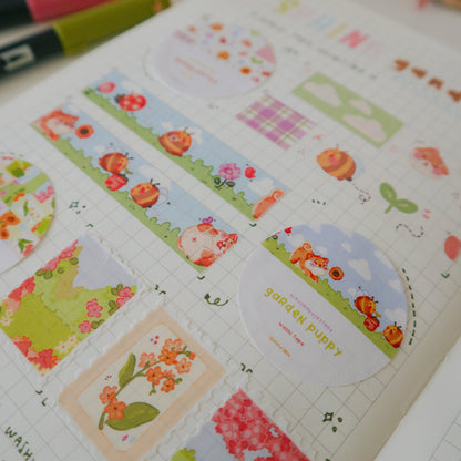 Washi Tape - Garden Puppy