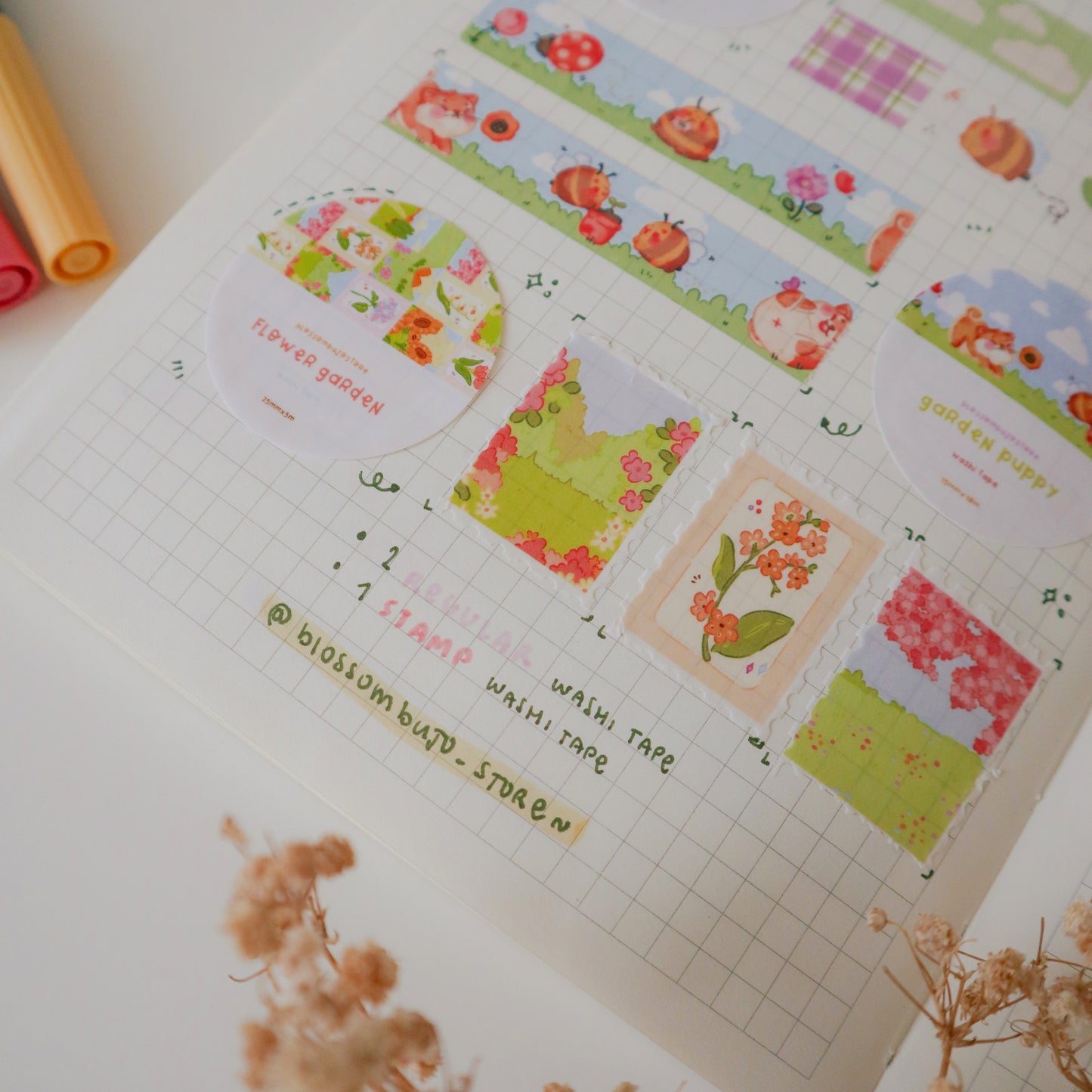 Washi Tape Stamp - Flower Garden
